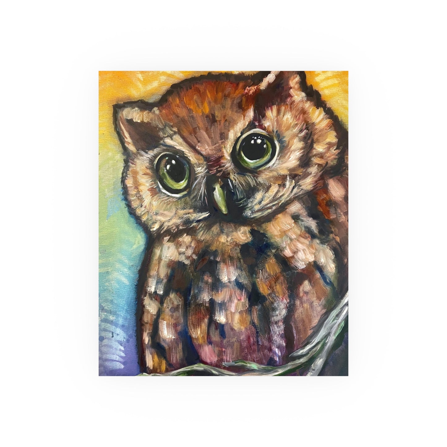 Rainbow Fern Owl Poster Print