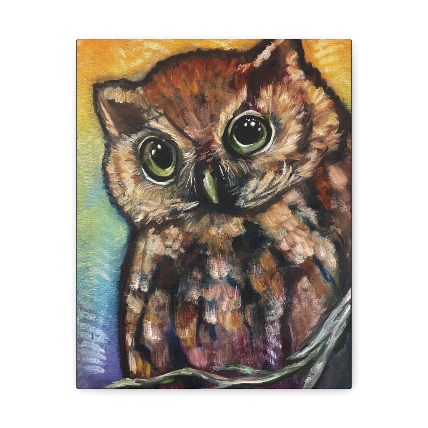 Rainbow Fern Owl Hanging Wall Art