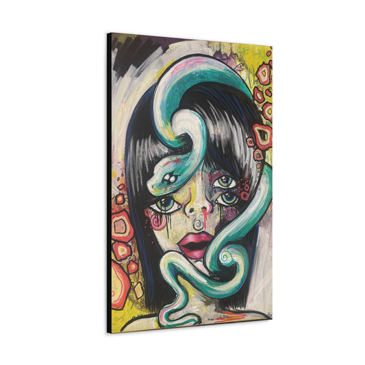 Snake Girl Canvas Hanging Wall Art