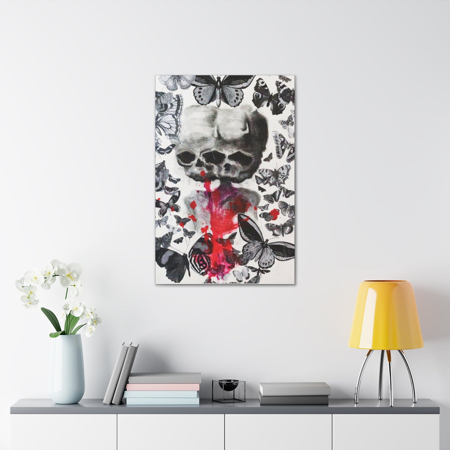 Skull Butterfly Canvas Hanging Wall Art