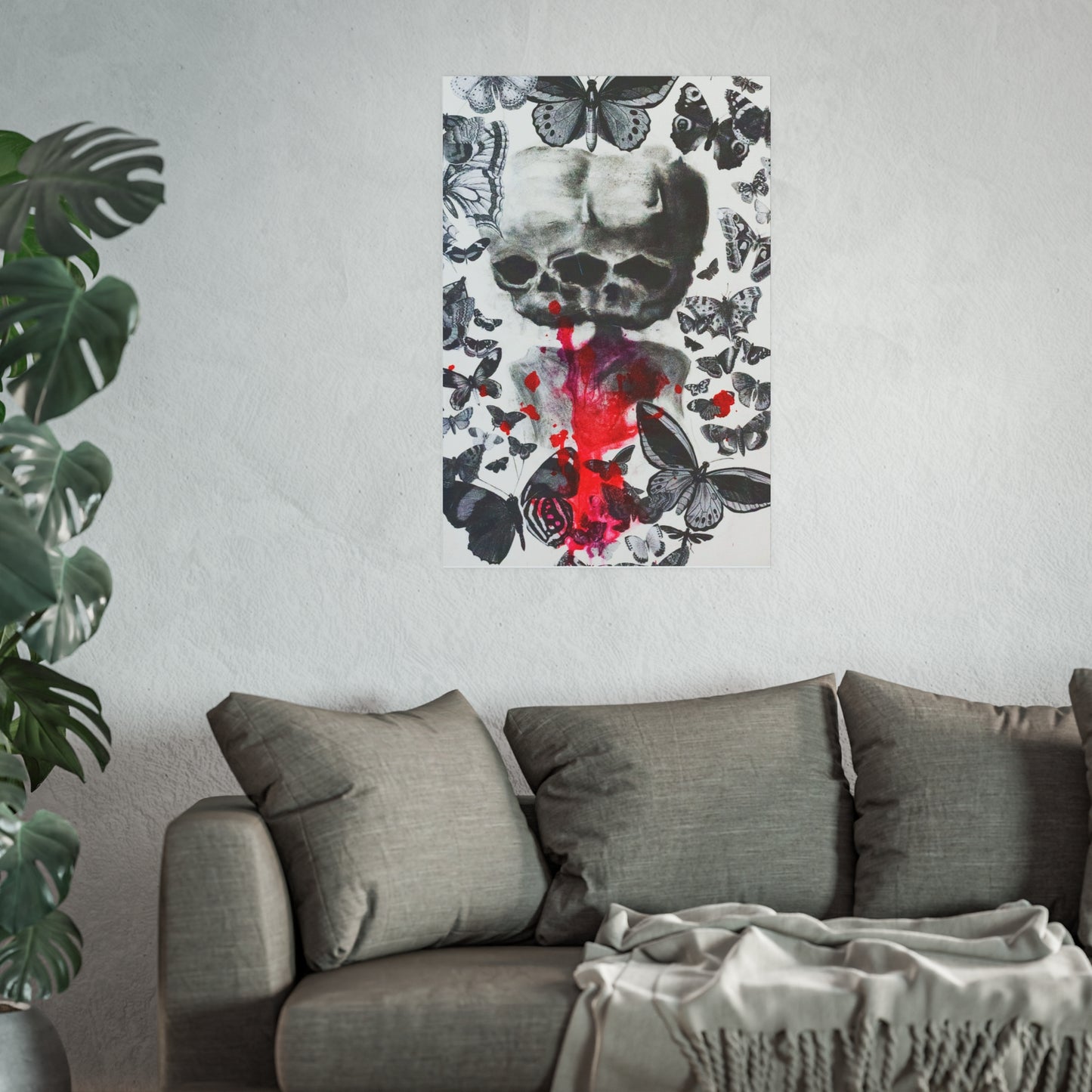 Skull Butterfly Poster Print