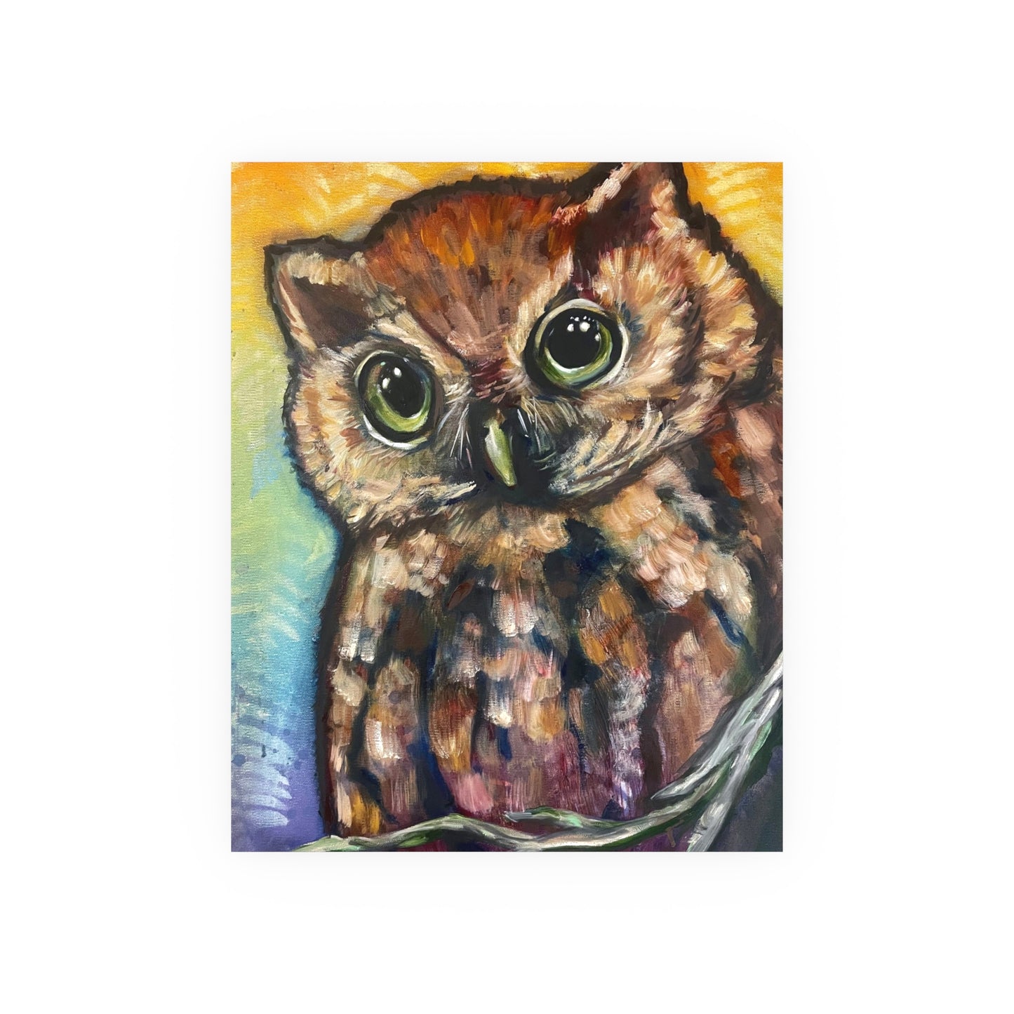 Rainbow Fern Owl Poster Print