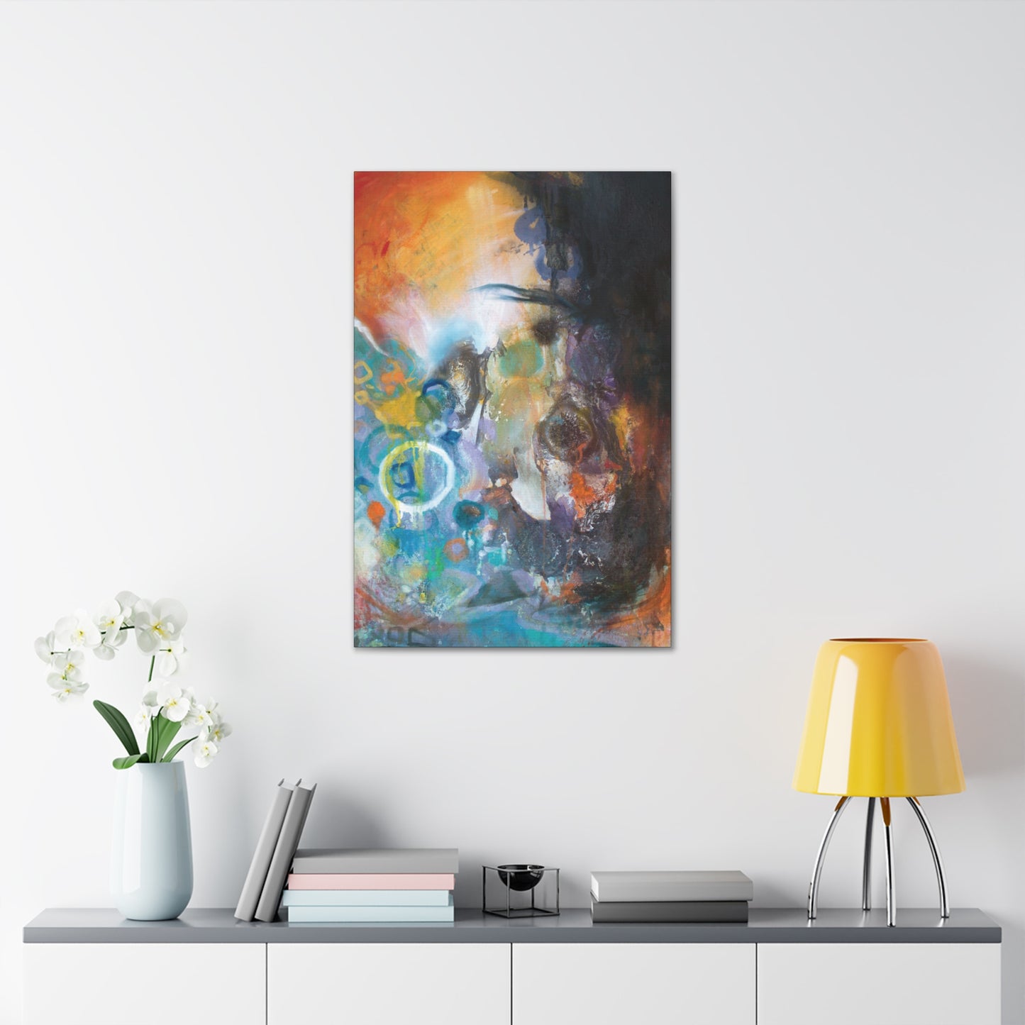 Orange Abstract Canvas Hanging Wall Art