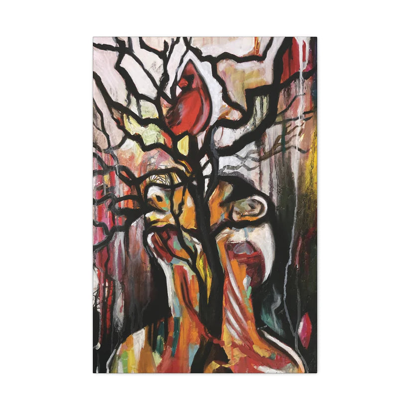 Tree Throat Cardinal Canvas Painting